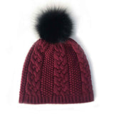 Cable Knit Cashmere & Fur Hat