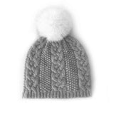 Cable Knit Cashmere & Fur Hat