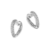 Diamond Heart Hoop Earrings