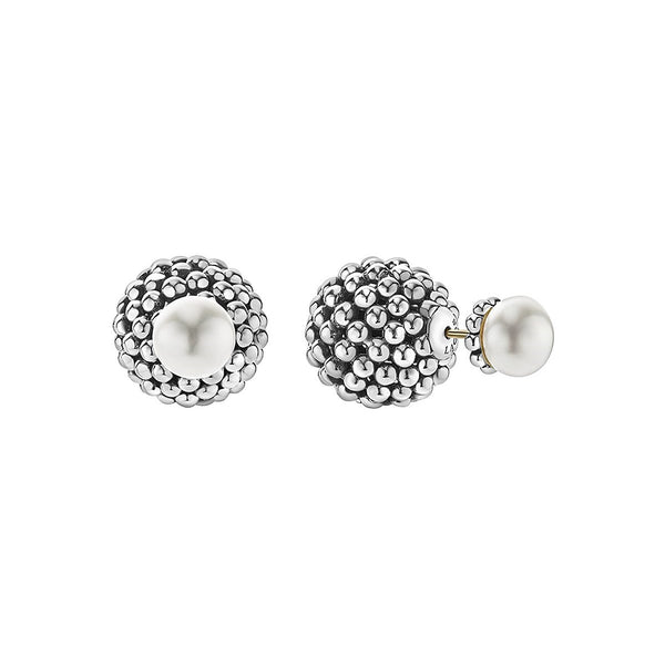 Caviar Sterling Silver and Pearl Earrings