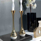 Marble and Brass Candlesticks