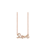 Love necklace in rose gold and diamonds